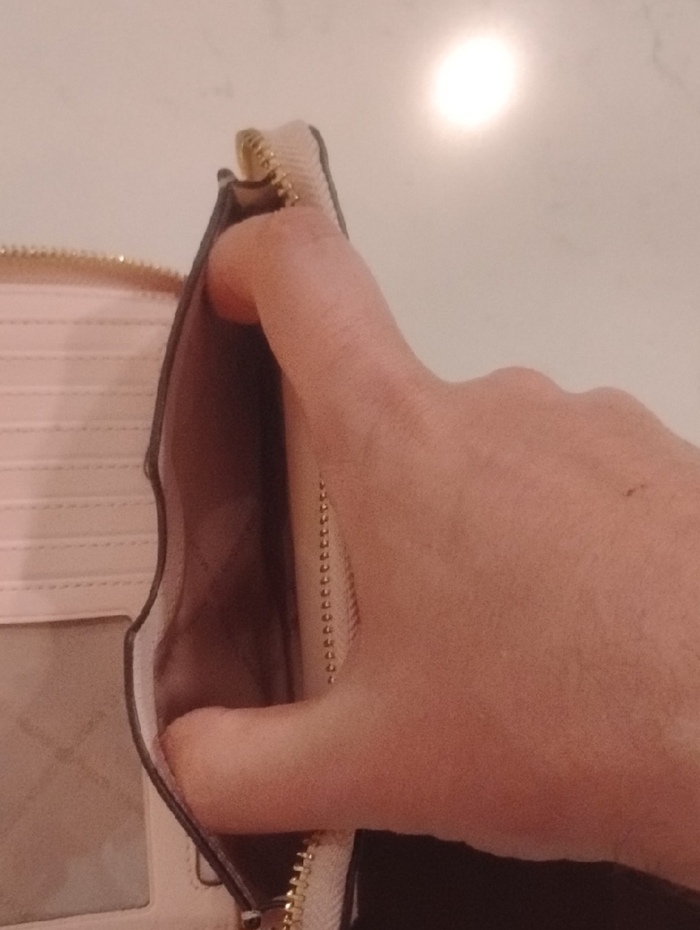 Michael Kors Signature Zip Wallet - Light Blush Pink with Gold Hardware - Picture 8 of 9